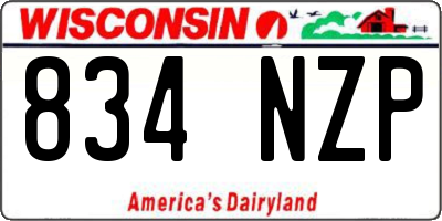 WI license plate 834NZP