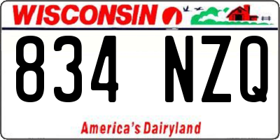 WI license plate 834NZQ