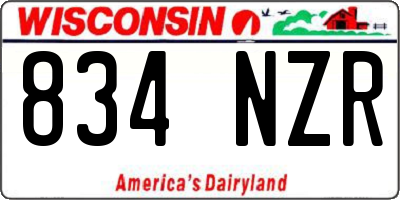 WI license plate 834NZR