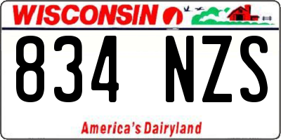 WI license plate 834NZS