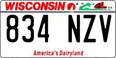 WI license plate 834NZV