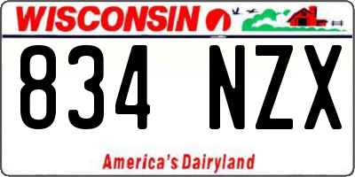 WI license plate 834NZX