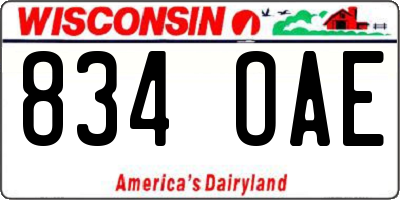 WI license plate 834OAE