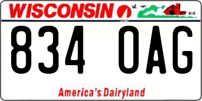 WI license plate 834OAG