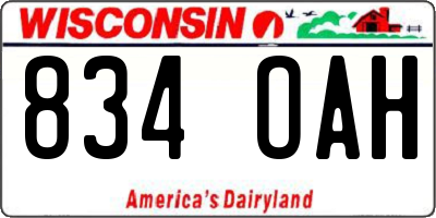 WI license plate 834OAH