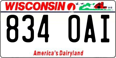 WI license plate 834OAI
