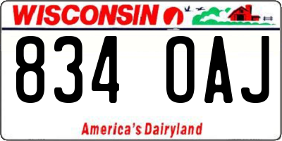 WI license plate 834OAJ