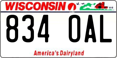 WI license plate 834OAL