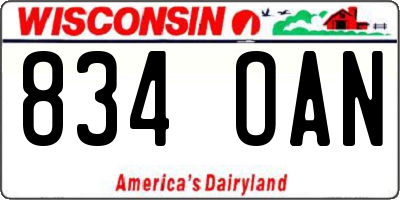 WI license plate 834OAN