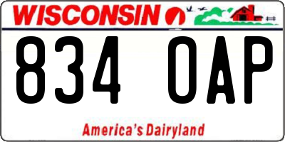 WI license plate 834OAP
