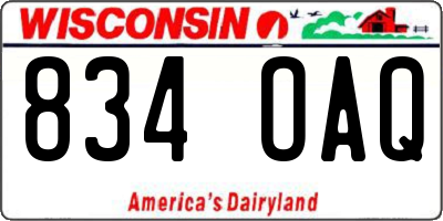 WI license plate 834OAQ