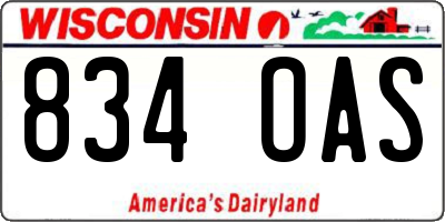 WI license plate 834OAS
