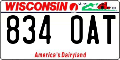 WI license plate 834OAT