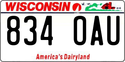 WI license plate 834OAU