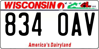 WI license plate 834OAV