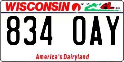 WI license plate 834OAY