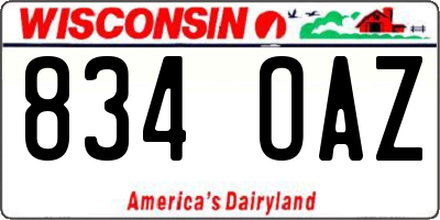 WI license plate 834OAZ