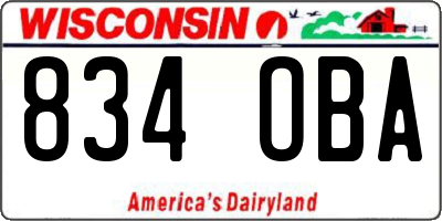 WI license plate 834OBA