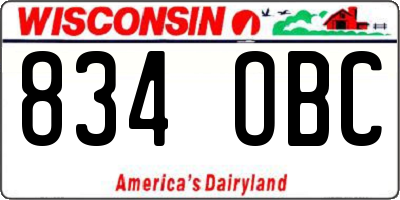 WI license plate 834OBC