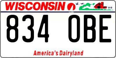 WI license plate 834OBE