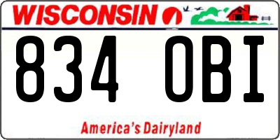 WI license plate 834OBI