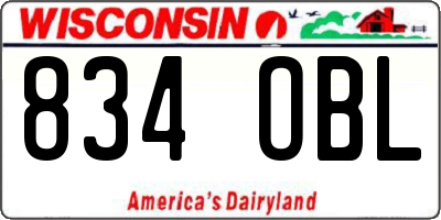 WI license plate 834OBL