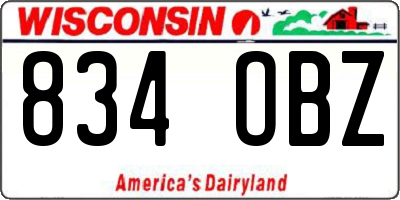 WI license plate 834OBZ