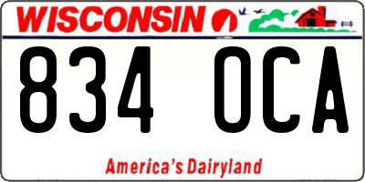 WI license plate 834OCA