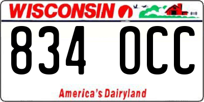 WI license plate 834OCC