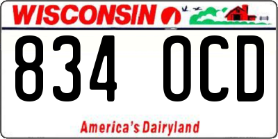 WI license plate 834OCD