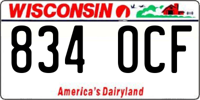 WI license plate 834OCF
