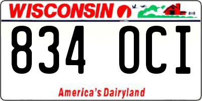 WI license plate 834OCI