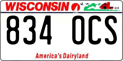 WI license plate 834OCS