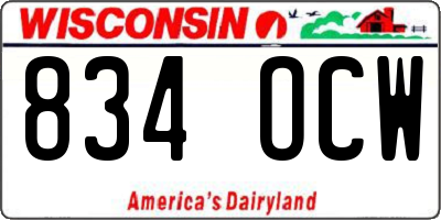 WI license plate 834OCW