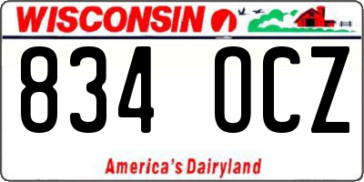WI license plate 834OCZ