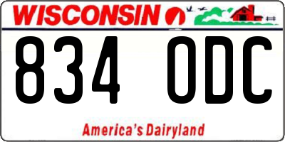 WI license plate 834ODC
