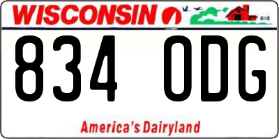 WI license plate 834ODG