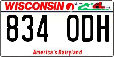 WI license plate 834ODH