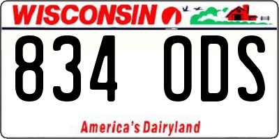 WI license plate 834ODS