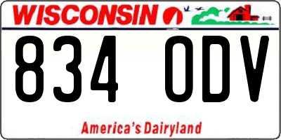 WI license plate 834ODV