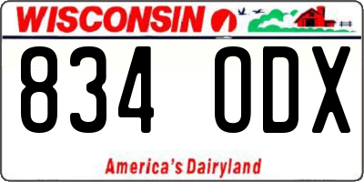 WI license plate 834ODX