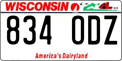 WI license plate 834ODZ