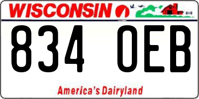 WI license plate 834OEB