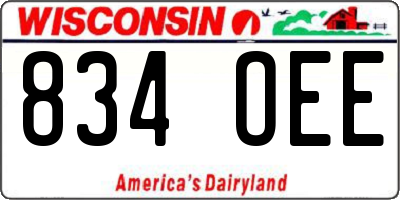 WI license plate 834OEE