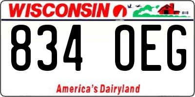 WI license plate 834OEG