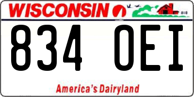 WI license plate 834OEI