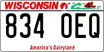 WI license plate 834OEQ