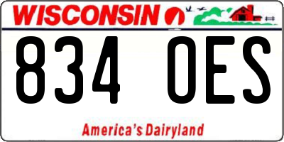 WI license plate 834OES