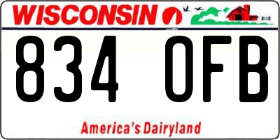 WI license plate 834OFB