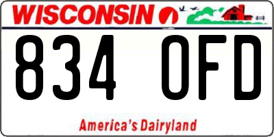WI license plate 834OFD